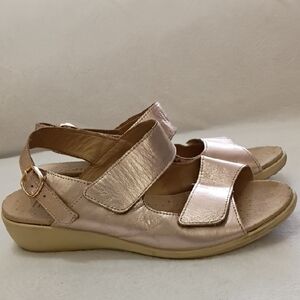 hotter Metallic Rose Gold Adjustable Comfort Sandals